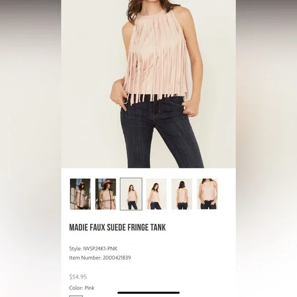 Idyllwind Pink Fringe Camisole - Picture 4 of 4